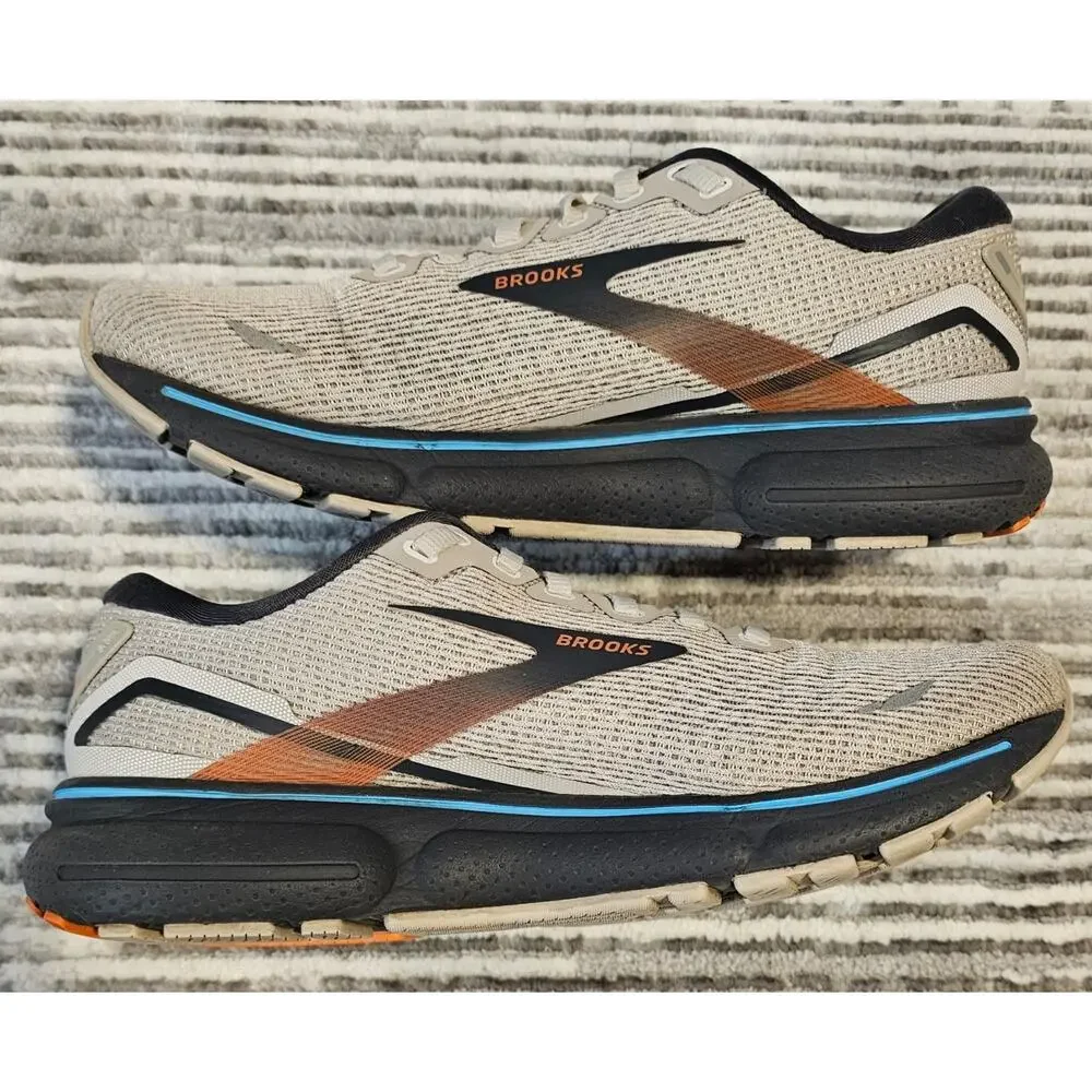 Brooks Ghost 15 Oyster Black Orange Men's Size 7 Running Shoes 1103931D141